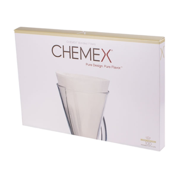 Chemex filterpapper för 3-koppars kaffebryggare i vit originalförpackning.