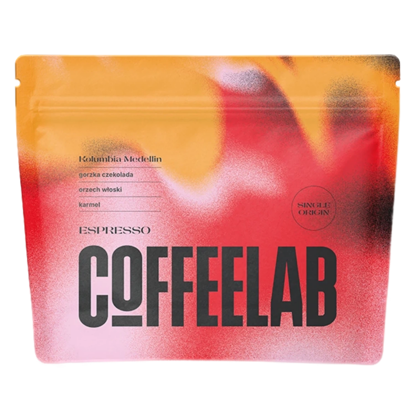 COFFEELAB Columbia Medellin packaging with colorful gradient background