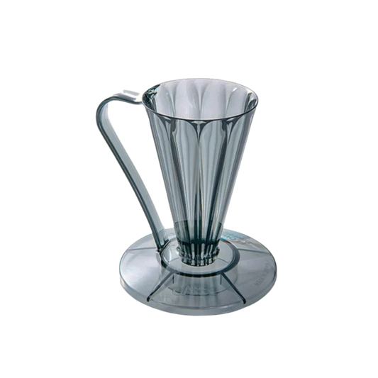 Cafec Flower Dripper Deep 27 Transparent Dark on the white backgrond.