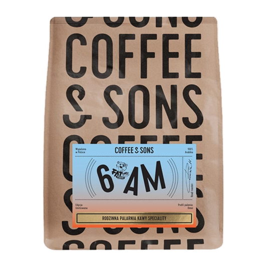 Specialkaffebönor – Coffee And Sons - 6AM, 250g – framsida av förpackning