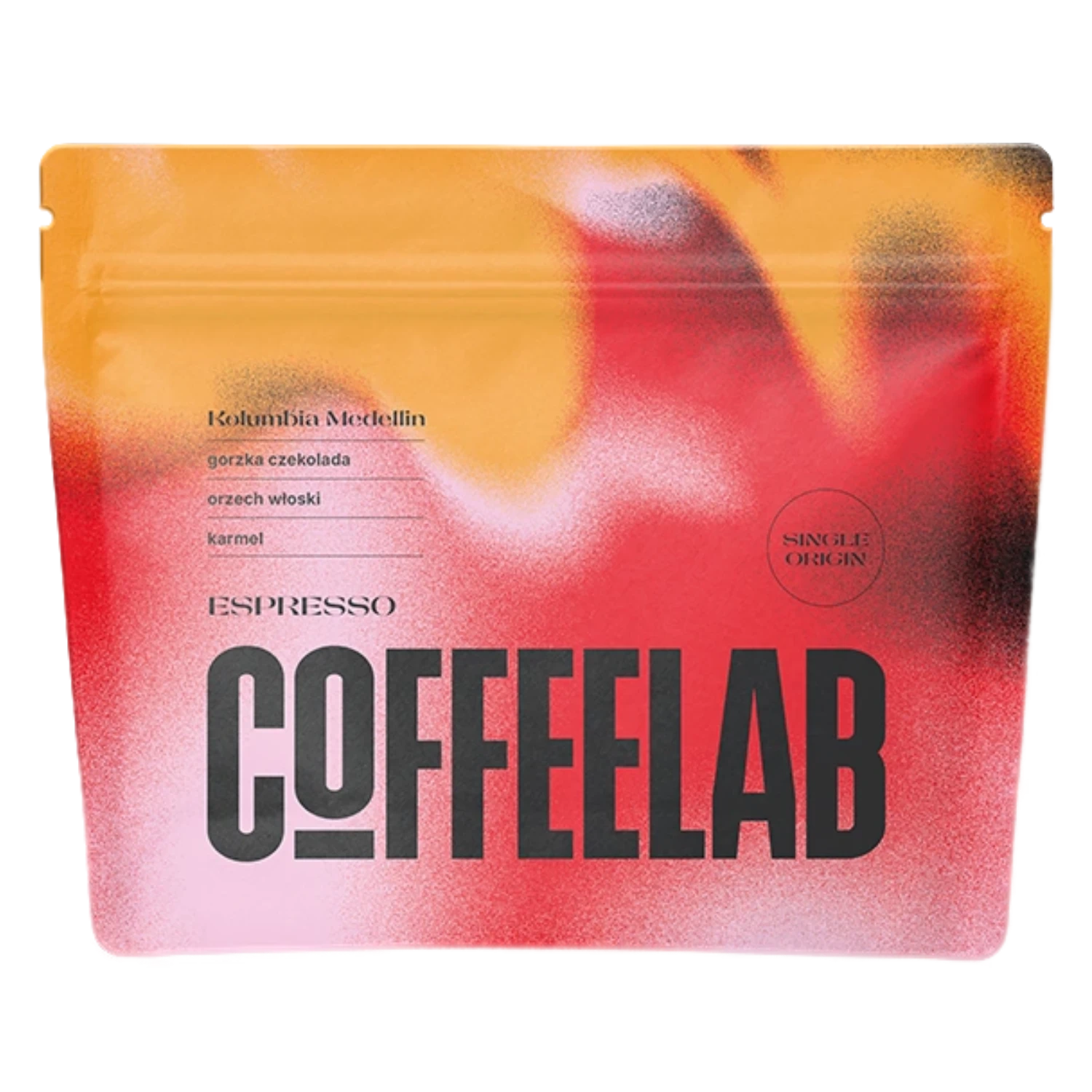 COFFEELAB Columbia Medellin packaging with colorful gradient background