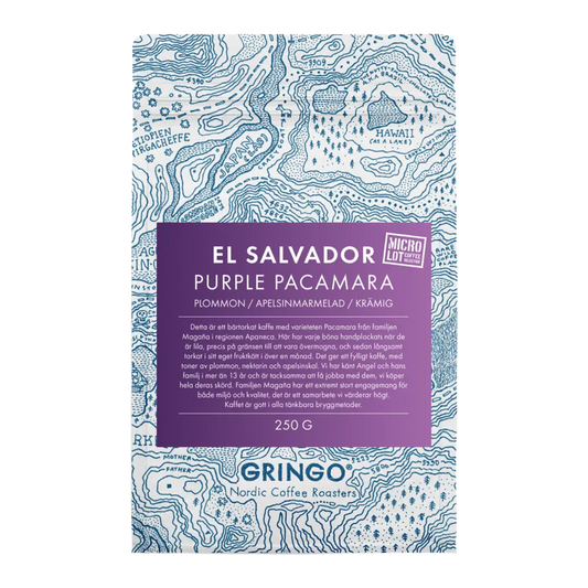 El Salvador Purple Pacamara kaffe 250g med toner av plommon och krämighet.