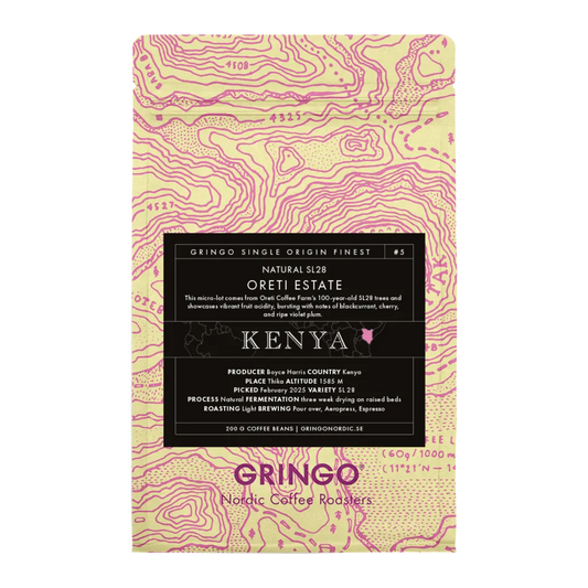Gringo Single Origin Finest #5 Kenya SL28 Oreti Estate kaffebönor 200g.