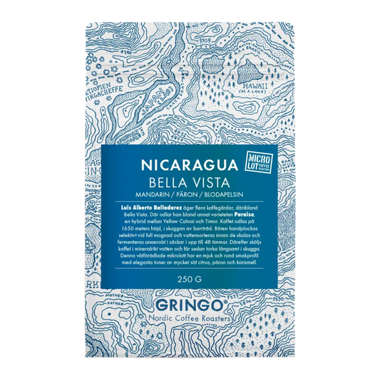 Nicaragua Bella Vista kaffe 250g med smaknoter av mandarin och päron.