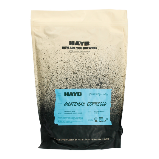 Specialkaffebönor – HAYB Guatemala Espresso, 250g – framsida av förpackning