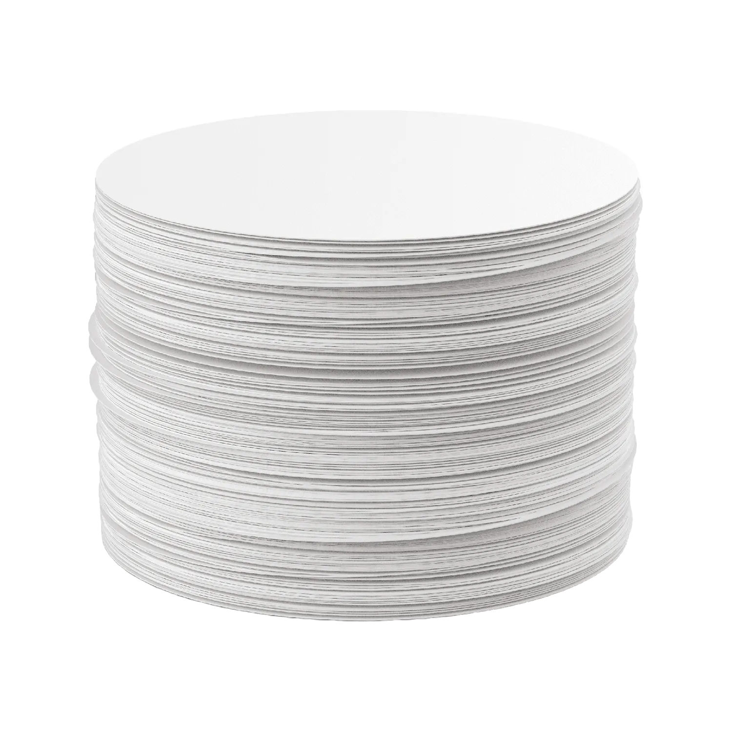 Large stack of 350 white AeroPress replacement paper micro-filters.