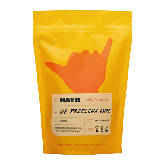Specialkaffebönor – HAYB Sie Przelewa Owoc, 250g – framsida av förpackning
